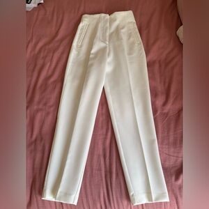 Zara women’s winter white polyester blend pants XS